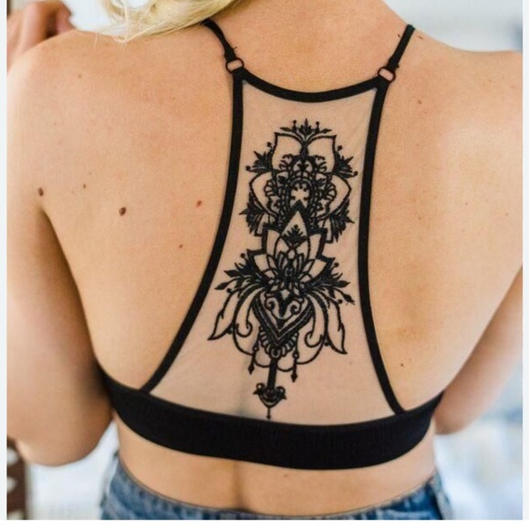 Boho minimalist racerback bralette floral - Picture 2 of 7